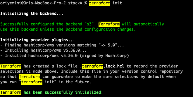 Directory with Terraform code that can perform terraform init