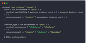 Terrafrom code with too much conditional logic 