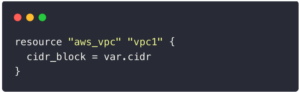Example of deeply nested Terraform modules for networking, subnets, and security groups"Caption: