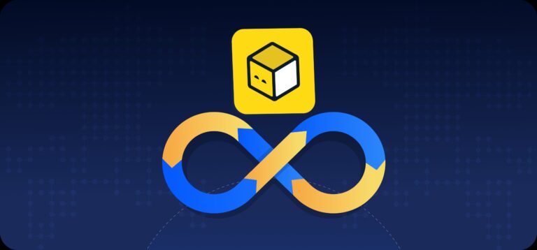 OpenTofu CI CD loop visual with OpenTofu cube icon above a DevOps infinity symbol representing continuous integration and delivery automation