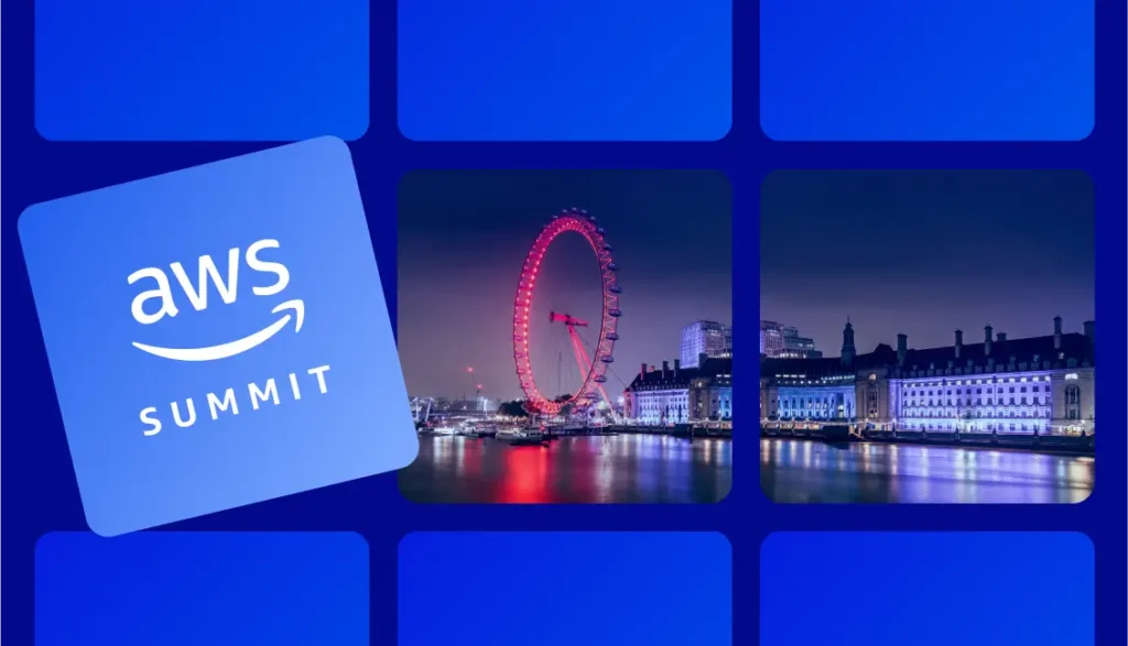 Visual of London with AWS Summit London 2025 event logo.