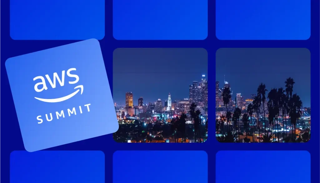 Visual of Los Angeles with AWS Summit Los Angeles 2025 event logo