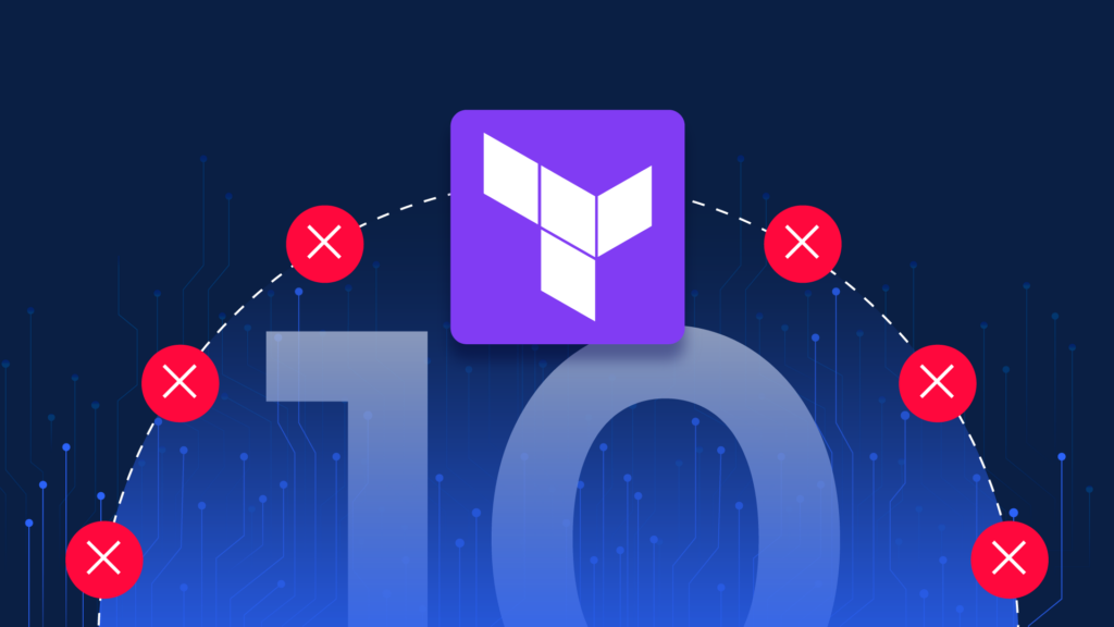Featured image showing top 10 Terraform errors with alert icons and Terraform logo