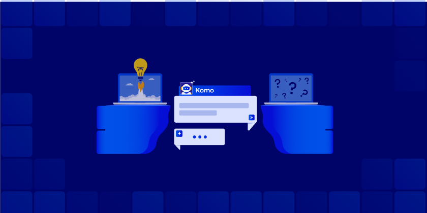 KoMo AI Copilot for IaC hero banner with chat interface