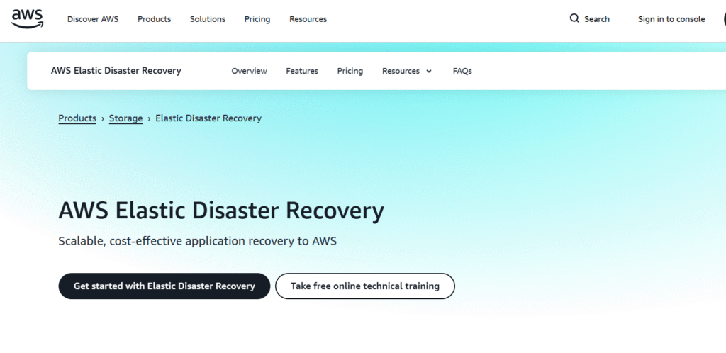 AWS Elastic Disaster Recovery