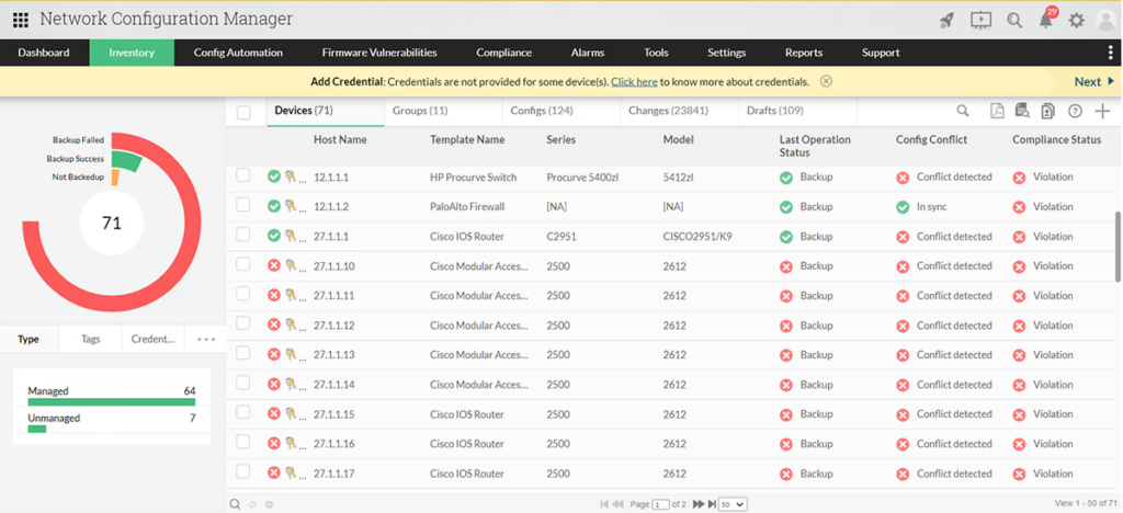 ManageEngine NCM Features