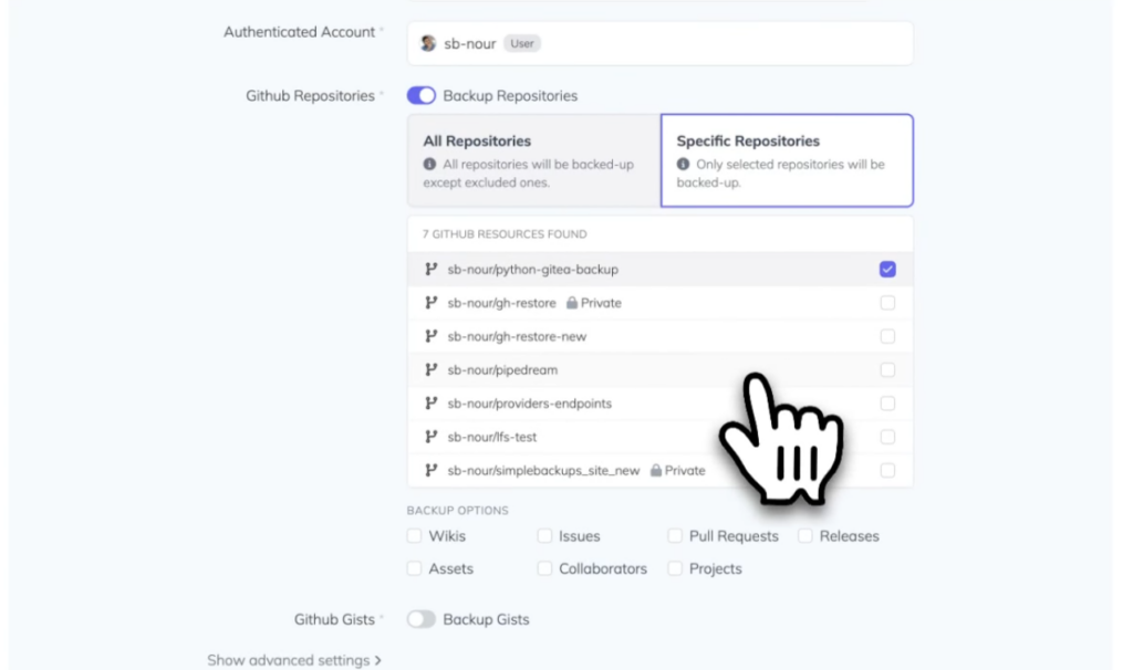 SimpleBackups Features