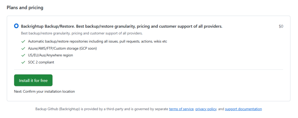 Backrightup Pricing
