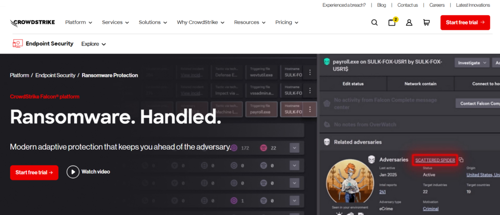Ransomware Protection Solution - CrowdStrike Falcon