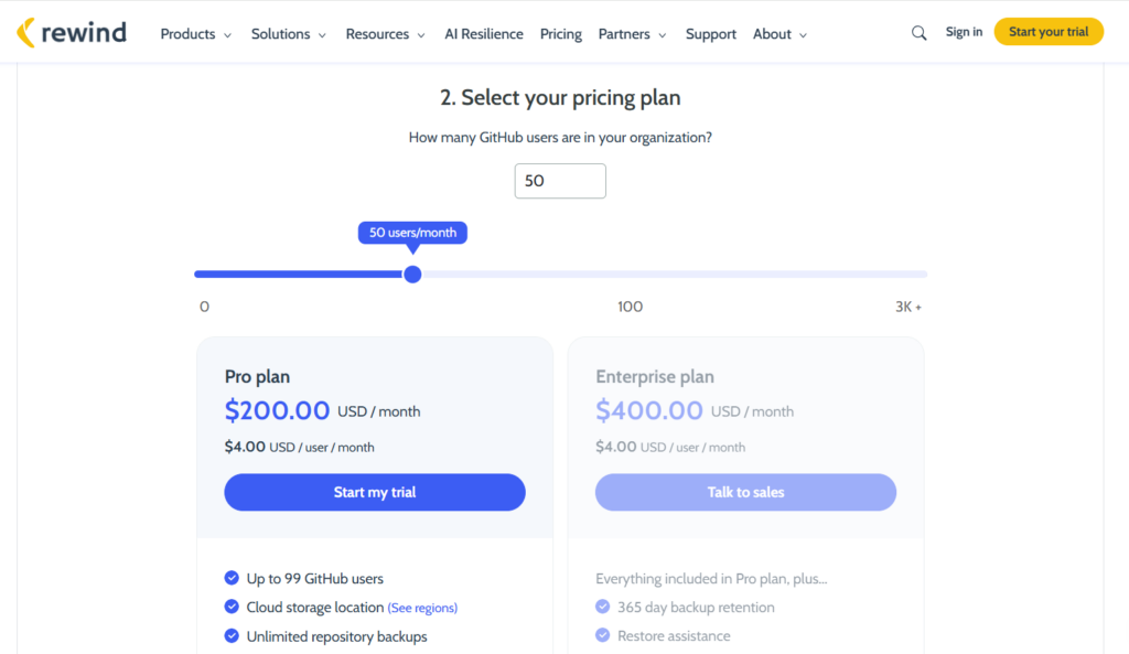 Rewind Pricing