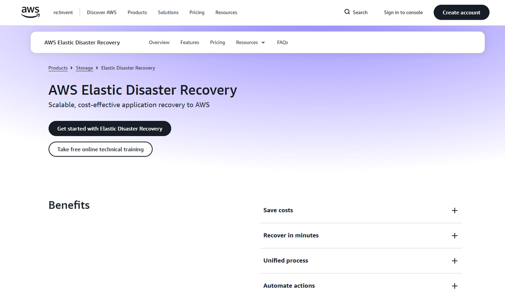 AWS Backup and AWS Elastic Disaster Recovery