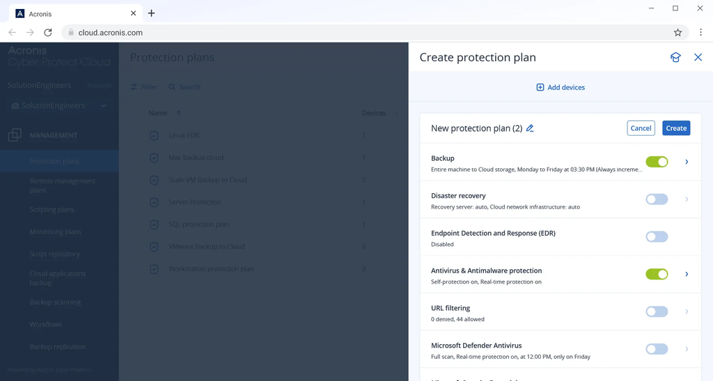 Acronis Cyber Protect Cloud Features